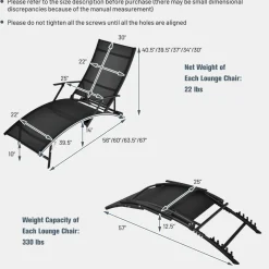Tangkula Patio Chaise Lounge Set of 2, Outdoor Foldable and Stackable Chaise Lounge Chairs
