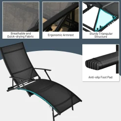 Tangkula Patio Chaise Lounge Set of 2, Outdoor Foldable and Stackable Chaise Lounge Chairs