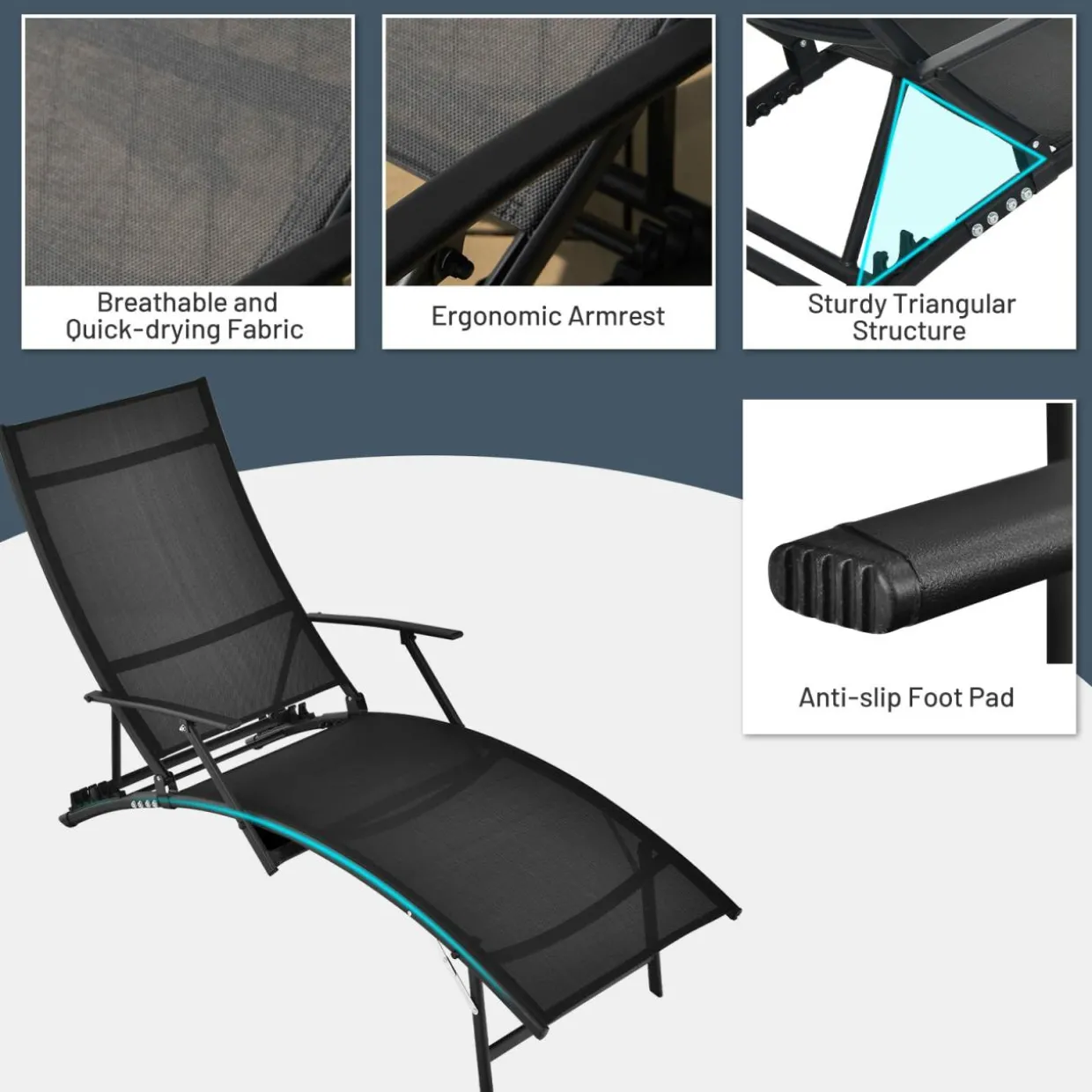 Tangkula Patio Chaise Lounge Set of 2, Outdoor Foldable and Stackable Chaise Lounge Chairs