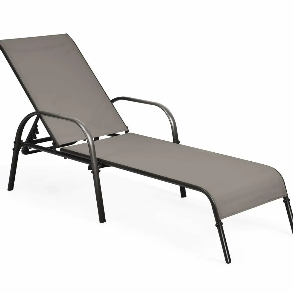 Tangkula Patio Chaise Lounge, Recliner Outdoor Lounger Chair w/Adjustable Backrest, Reclining Chair w/Heavy Duty Steel Frame
