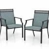 Tangkula Patio Dining Chairs Set of 2/4, All Weather Outdoor Chairs with High Back, Armrests