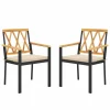 Tangkula Patio Dining Chairs Set w/Removable Padded Cushions, Support 400 LBS, Crossed back