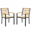 Tangkula Patio Dining Chairs Set of 2/4, Metal Outdoor Chairs, Support 400 LBS, Parallel back