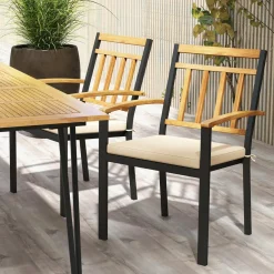 Tangkula Patio Dining Chairs Set of 2/4, Metal Outdoor Chairs, Support 400 LBS, Parallel back