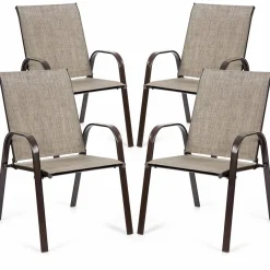 Tangkula Patio Dining Chairs, Outdoor Bistro Chairs