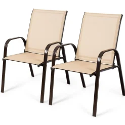 Tangkula Patio Dining Chairs, Outdoor Bistro Chairs