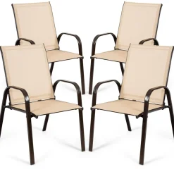Tangkula Patio Dining Chairs, Outdoor Bistro Chairs