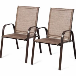 Tangkula Patio Dining Chairs, Outdoor Bistro Chairs