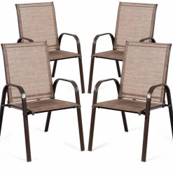 Tangkula Patio Dining Chairs, Outdoor Bistro Chairs