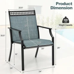 Tangkula Patio Dining Chairs Set of 2/4, All Weather Outdoor Chairs with High Back, Armrests