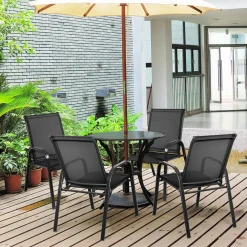 Tangkula Patio Dining Chairs, Outdoor Bistro Chairs