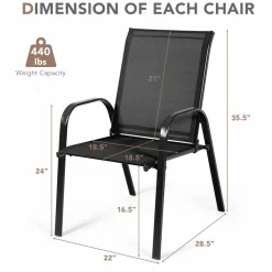 Tangkula Patio Dining Chairs, Outdoor Bistro Chairs