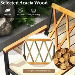 Tangkula Patio Dining Chairs Set w/Removable Padded Cushions, Support 400 LBS, Crossed back