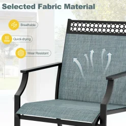 Tangkula Patio Dining Chairs Set of 2/4, All Weather Outdoor Chairs with High Back, Armrests