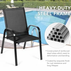 Tangkula Patio Dining Chairs, Outdoor Bistro Chairs