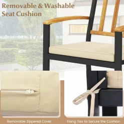 Tangkula Patio Dining Chairs Set of 2/4, Metal Outdoor Chairs, Support 400 LBS, Parallel back