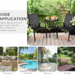 Tangkula Patio Dining Chairs, Outdoor Bistro Chairs