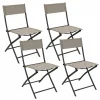 Tangkula Patio Folding Chairs Set of 4, Lightweight Camping Chairs with Breathable Seat