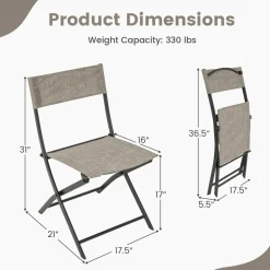 Tangkula Patio Folding Chairs Set of 4, Lightweight Camping Chairs with Breathable Seat
