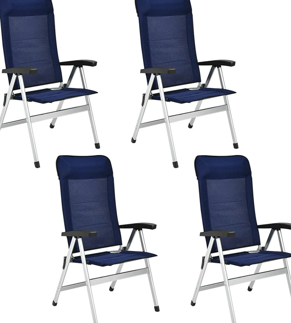 Tangkula Patio Folding Chairs, Portable Reclining Chairs with 7-Position Adjustable Back & Padded Headrest