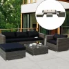 Tangkula Patio Furniture Set 6 Piece Outdoor Lawn Backyard Poolside All Weather
