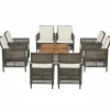 Tangkula Patio Furniture Set with 2-Tier Coffee Table