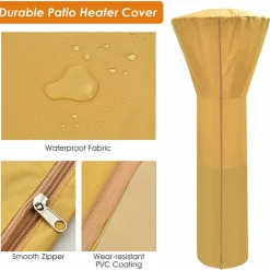 Tangkula Patio Heater Cover, Outdoor Patio Heater Cover with Zipper and Storage Bag