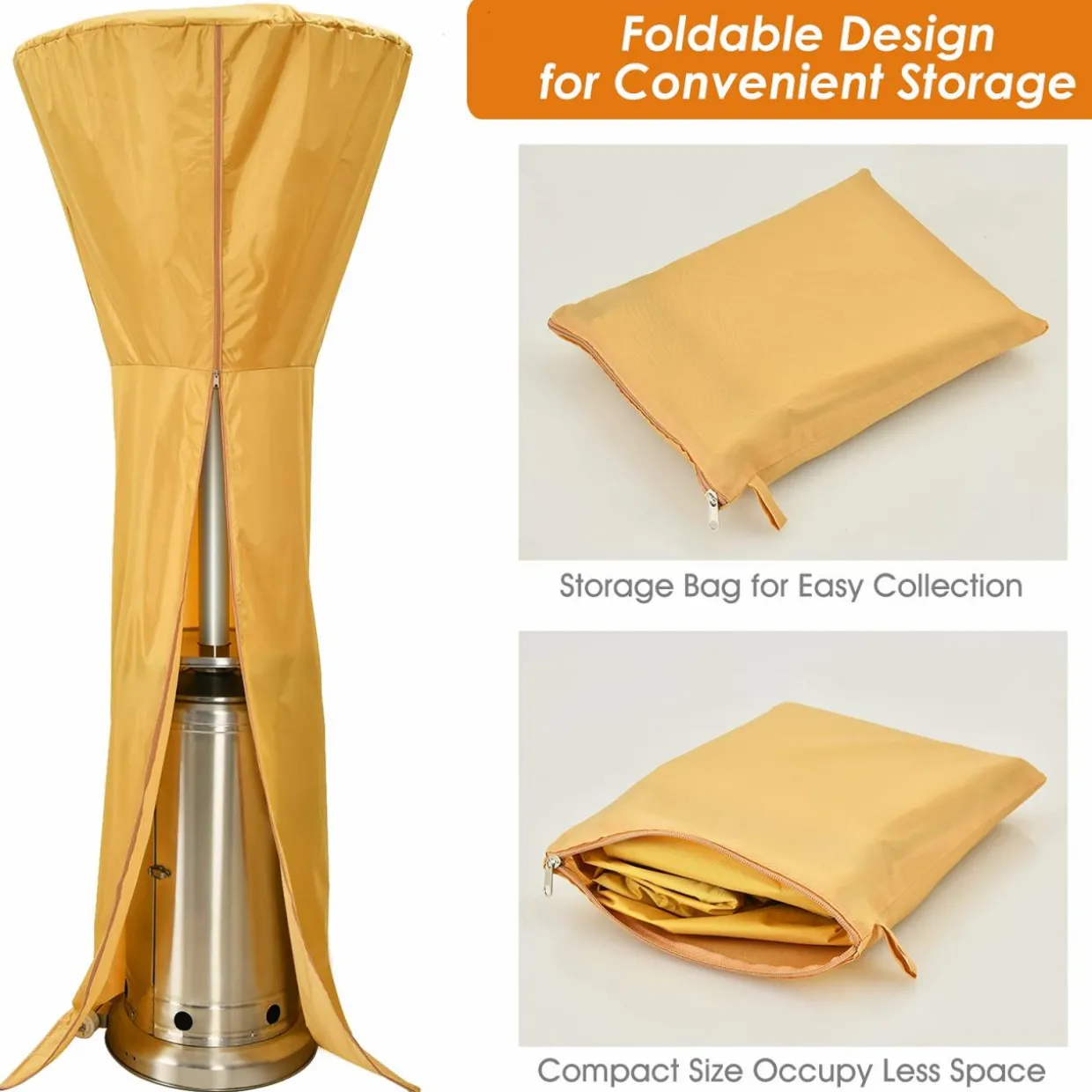 Tangkula Patio Heater Cover, Outdoor Patio Heater Cover with Zipper and Storage Bag
