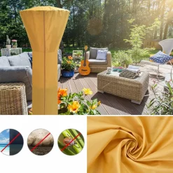 Tangkula Patio Heater Cover, Outdoor Patio Heater Cover with Zipper and Storage Bag