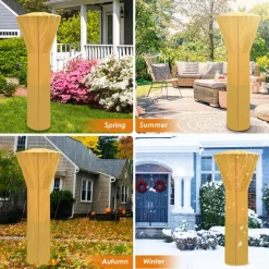 Tangkula Patio Heater Cover, Outdoor Patio Heater Cover with Zipper and Storage Bag