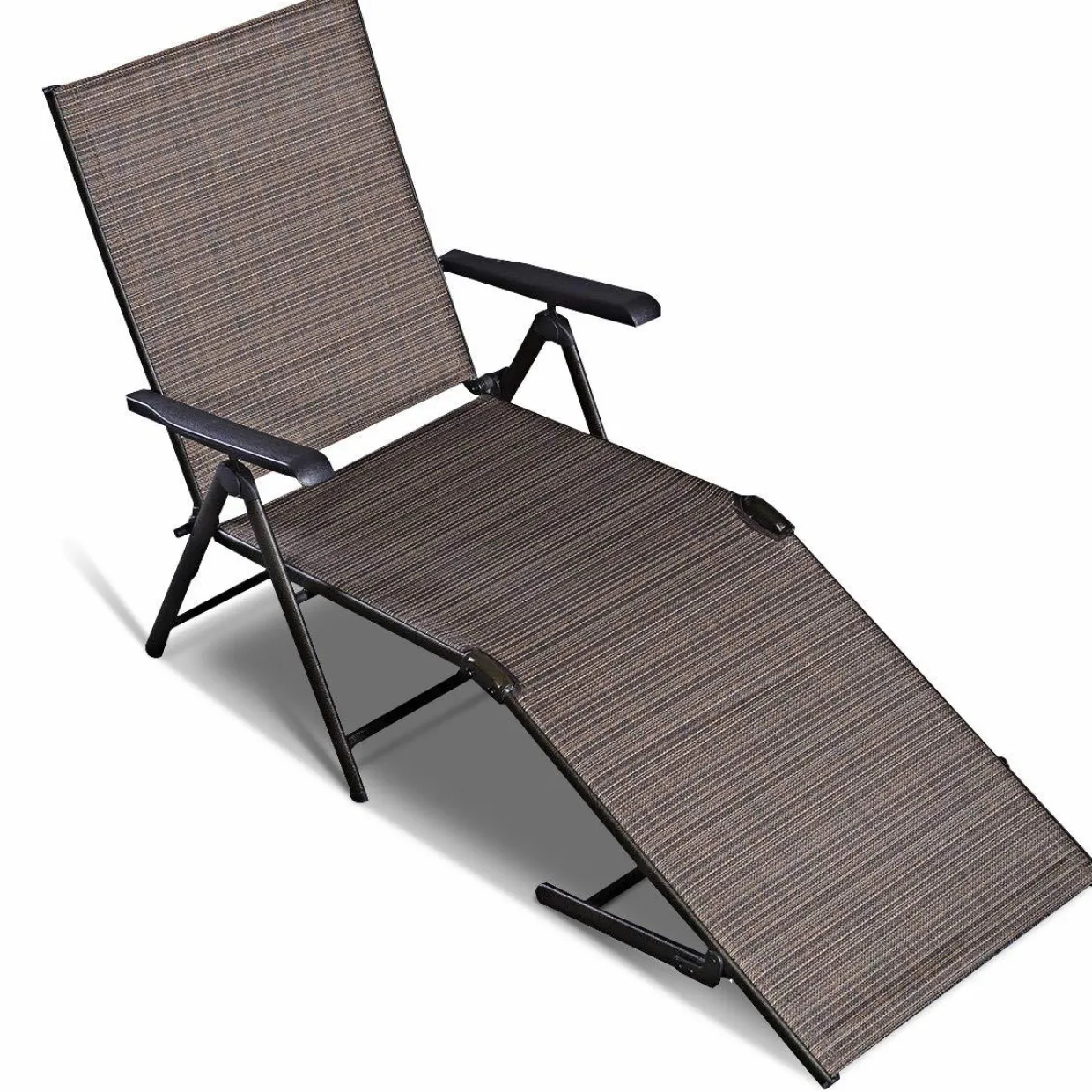 Tangkula Patio Lounge Chair Chaise, Adjustable Backrest, 5 Back & 2 Leg Positions Outdoor Reclining Lounger Chairs
