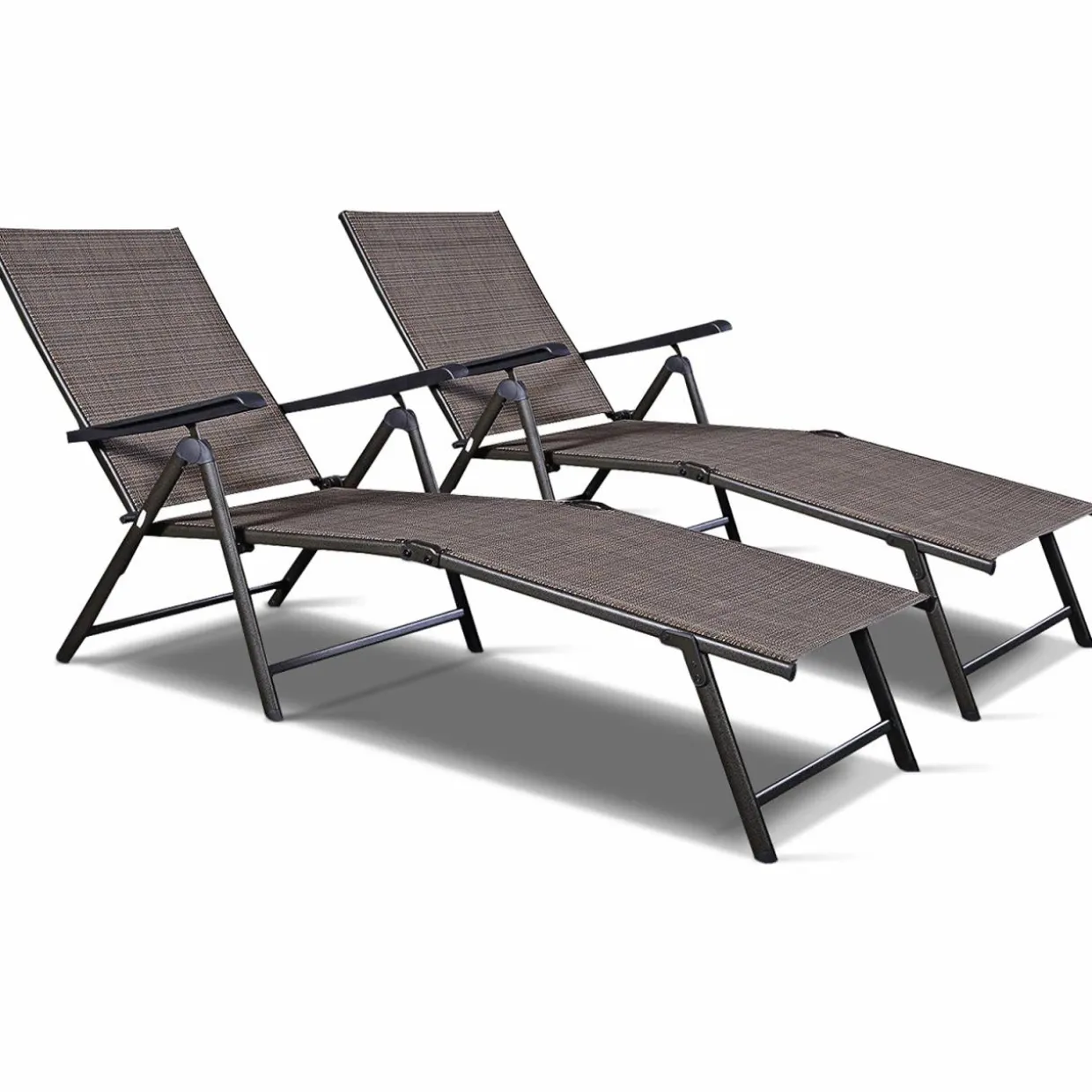 Tangkula Patio Lounge Chair Chaise, Adjustable Backrest, 5 Back & 2 Leg Positions Outdoor Reclining Lounger Chairs
