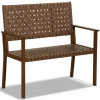 Tangkula Patio Loveseat Bench, Outdoor All Weather Bench