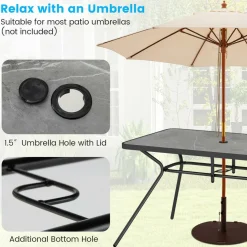 Tangkula Patio Rectangle Dining Table, 49