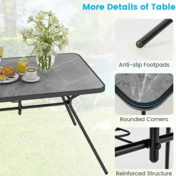 Tangkula Patio Rectangle Dining Table, 49