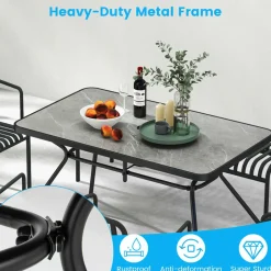 Tangkula Patio Rectangle Dining Table, 49