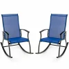 Tangkula Patio Rocking Chairs Set of 2/4, Outdoor Rocking Chair with Smooth & Safe Rocking Motion, Ergonomic Backrest