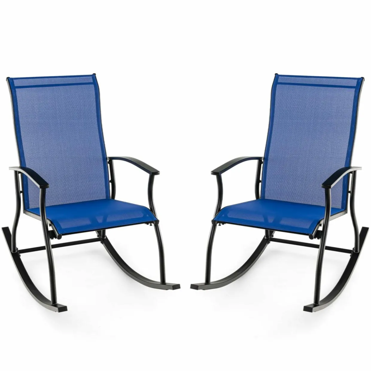 Tangkula Patio Rocking Chairs Set of 2/4, Outdoor Rocking Chair with Smooth & Safe Rocking Motion, Ergonomic Backrest