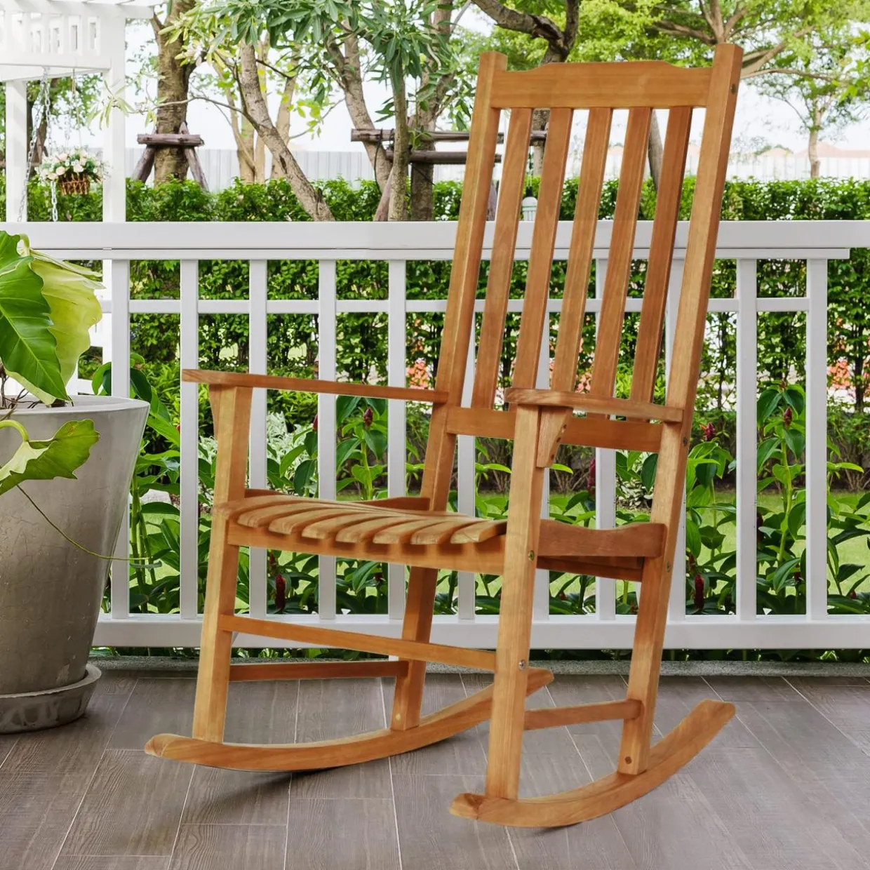Tangkula Patio Rocking Chair,w/Heavy-Duty 350 LBS Weight Capacity