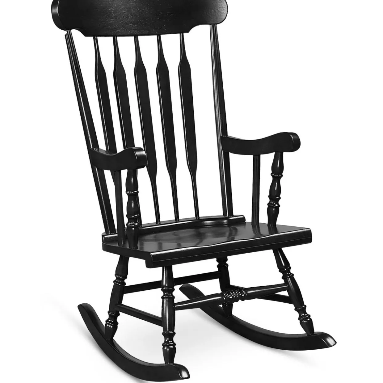 Tangkula Patio Rocking Chair Solid Wood, Outdoor Porch Rocker Chair, Ideal for Garden, Backyard & Balcony