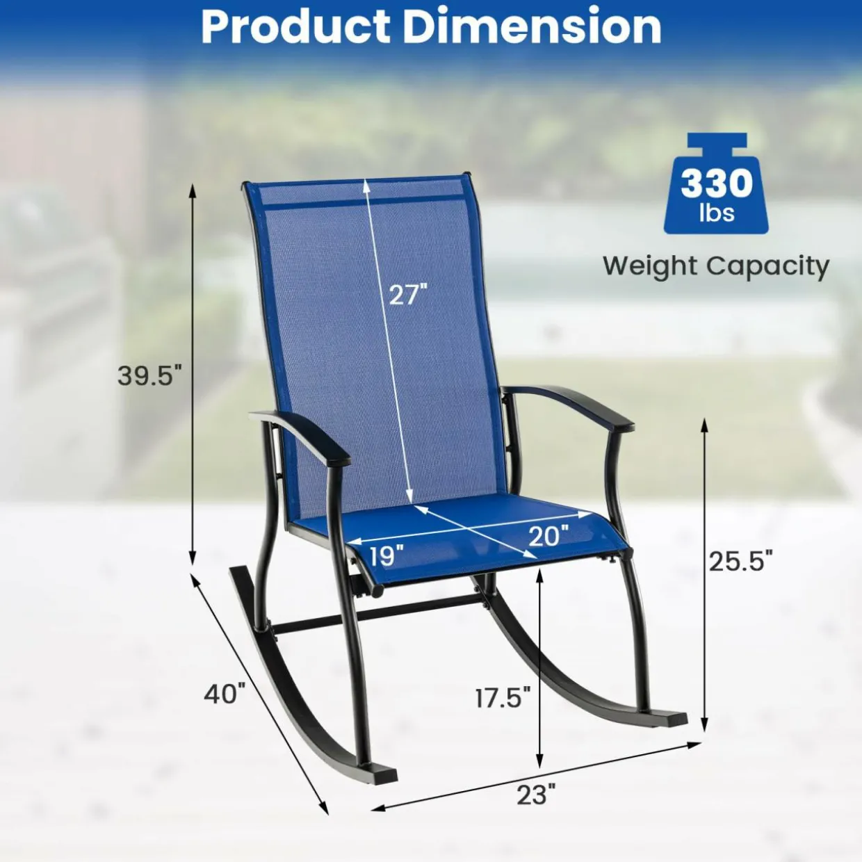 Tangkula Patio Rocking Chairs Set of 2/4, Outdoor Rocking Chair with Smooth & Safe Rocking Motion, Ergonomic Backrest