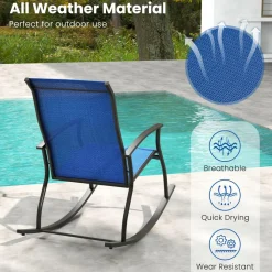 Tangkula Patio Rocking Chairs Set of 2/4, Outdoor Rocking Chair with Smooth & Safe Rocking Motion, Ergonomic Backrest