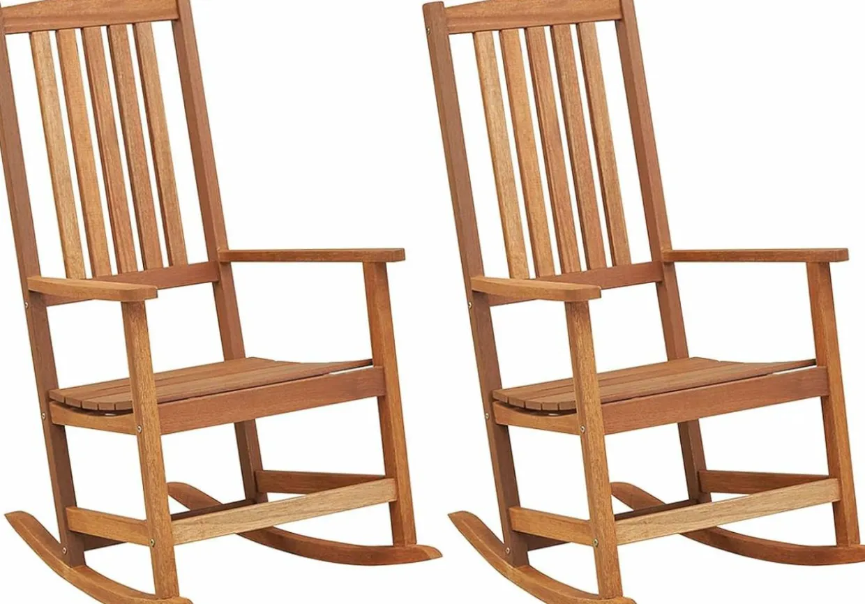 Tangkula Patio Rocking Chair, Ergonomic High-Back Outdoor Rocker with Smooth Rocking Base