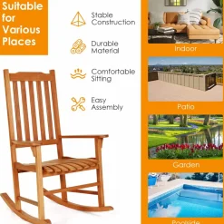 Tangkula Patio Rocking Chair,w/Heavy-Duty 350 LBS Weight Capacity