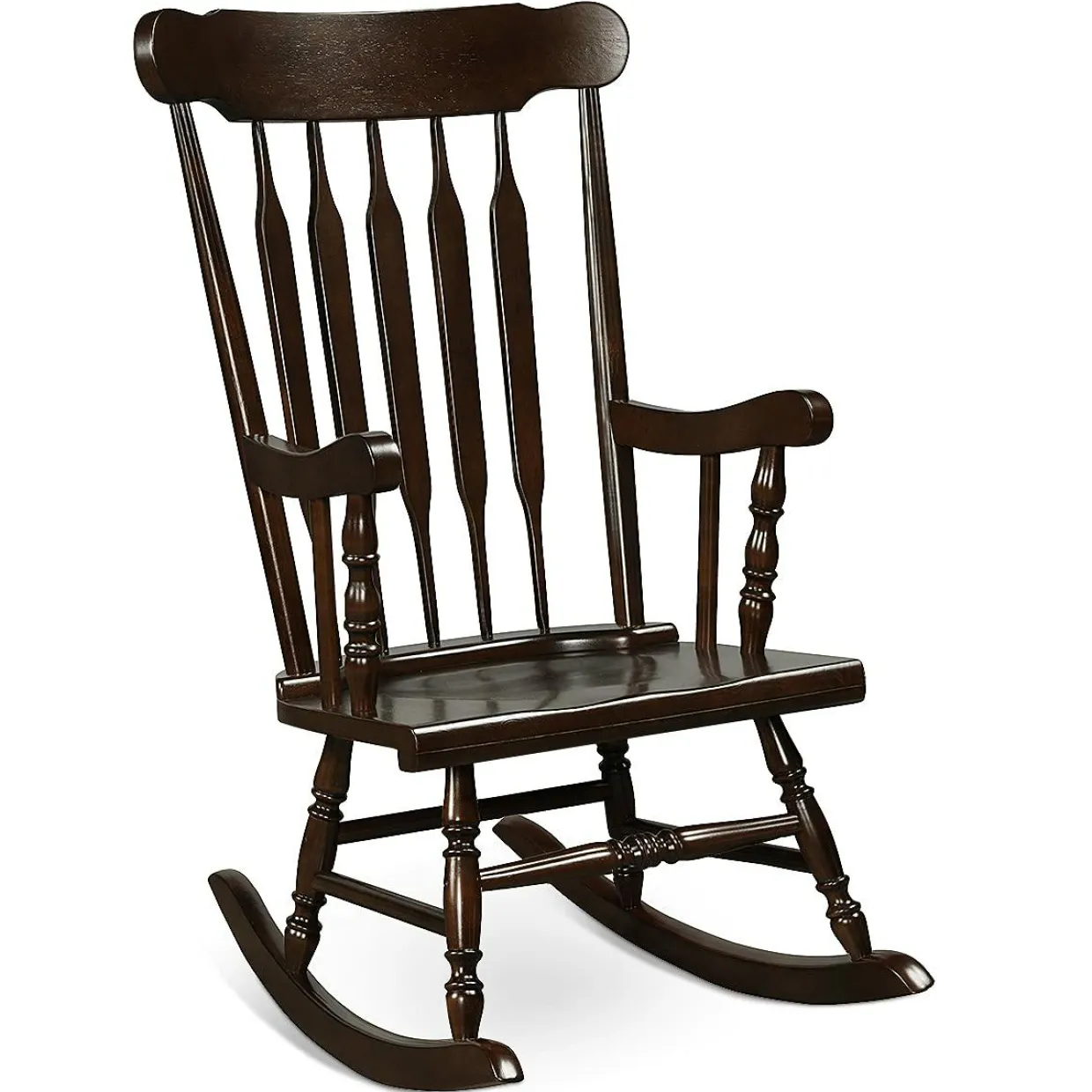 Tangkula Patio Rocking Chair Solid Wood, Outdoor Porch Rocker Chair, Ideal for Garden, Backyard & Balcony
