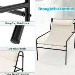 Tangkula Patio Sling Lounge Chair, Modern Sling Accent Chair