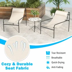 Tangkula Patio Sling Lounge Chair, Modern Sling Accent Chair
