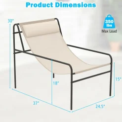Tangkula Patio Sling Lounge Chair, Modern Sling Accent Chair