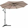 Tangkula Patio Umbrella, 10 ft Outdoor Offset Hanging Umbrella with Crank and Cross Base