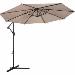 Tangkula Patio Umbrella, 10 ft Outdoor Offset Hanging Umbrella with Crank and Cross Base